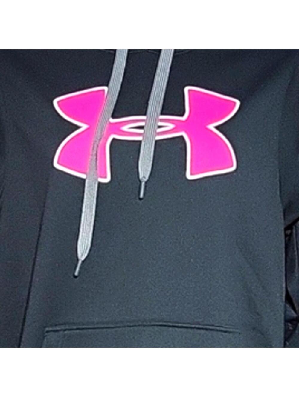 🎇 Under Armour Black Hot Pink Loose Fit Hoodie women's Size Small